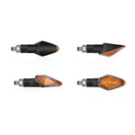 Coppia Frecce A Led Moto Chaft Trance Omologate Nero Catadiottro Arancio - G.E. MotoShop