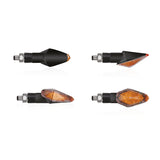Coppia Frecce A Led Moto Chaft Trance Omologate Nero Catadiottro Arancio - G.E. MotoShop