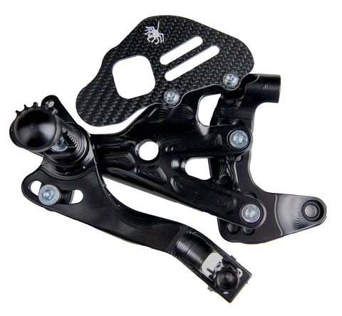 Pedane Arretrate Spider Ducati Panigale V4-V4S-V4R / EVO Model Black - G.E. MotoShop