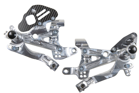 Pedane Arretrate Spider Ducati Panigale V4-V4S-V4R / EVO Model Silver - G.E. MotoShop